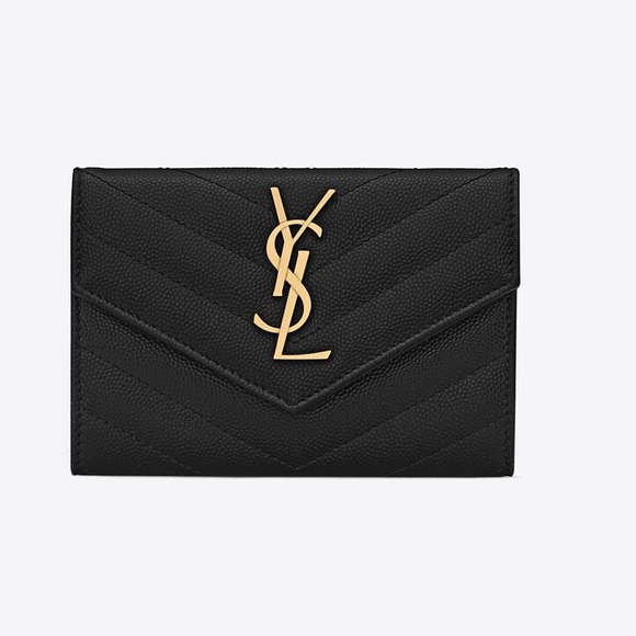 100% Authentic YSL CASSANDRE MATELASSÉ SMALLENVELOPE WALLET IN GRAIN DE POUDRE - Picture 3 of 9